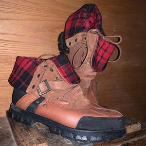 VINTAGE Polo by Ralph Lauren Flanel Worker Boots